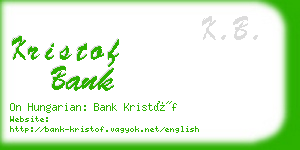 kristof bank business card